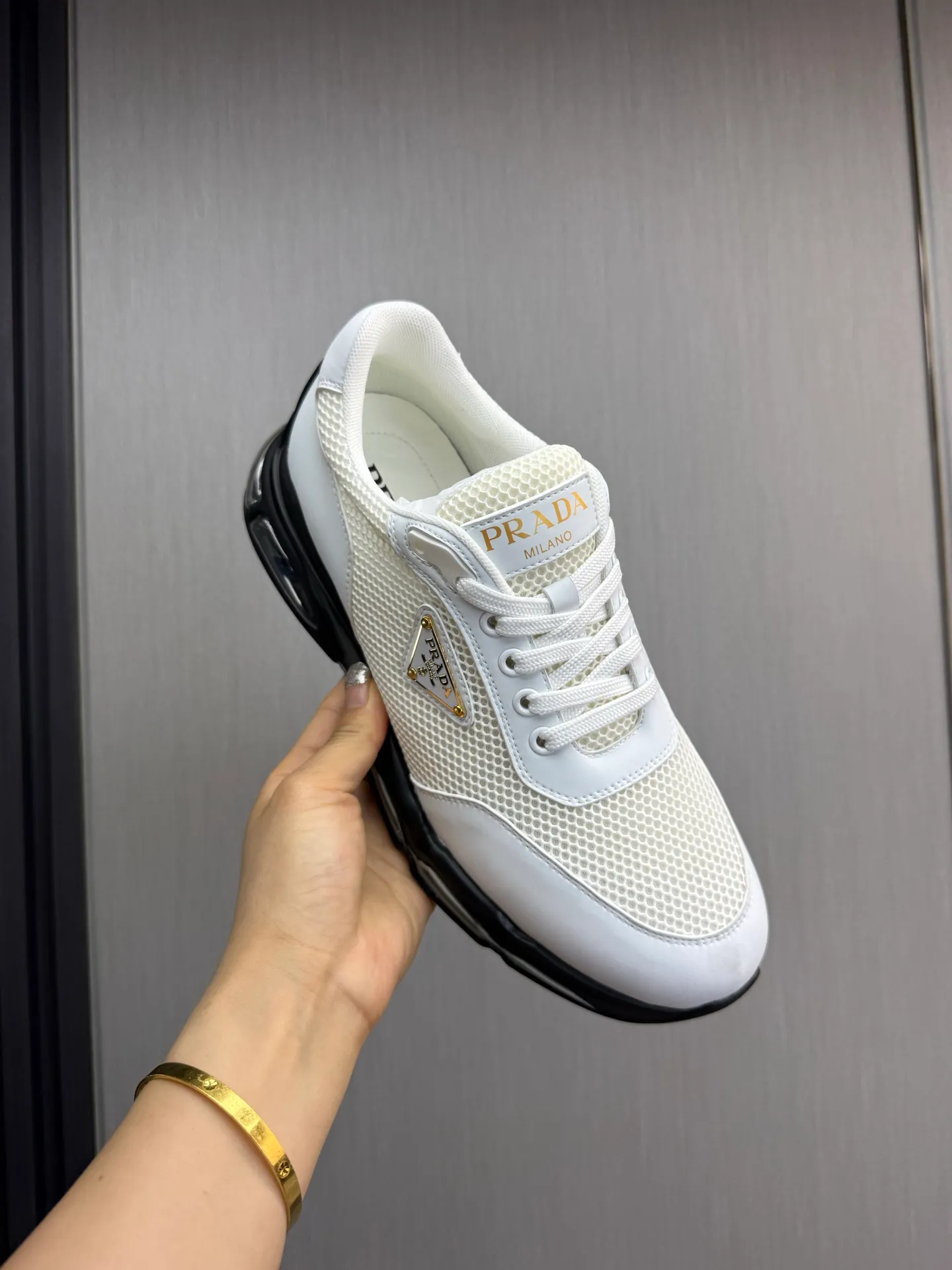 Men's shoes 💰640💰 [PRADA] Men's shoes are popular in the counter, high-quality shipments ✔️Official website synchronization, original cowhide with mesh surface + cowhide lining, 1⃣️:1⃣️reproduction, original air cushion original bottom, 38-45 (customized at 45)